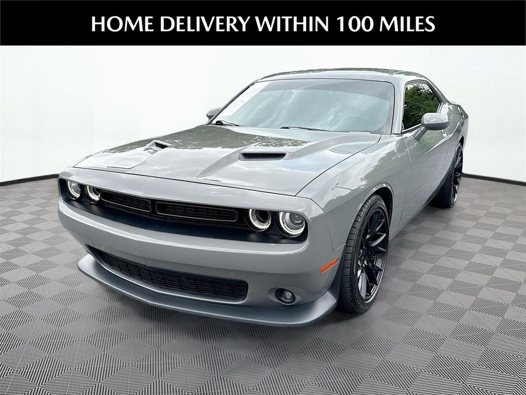 2018 Dodge Challenger R/T Scat Pack in Destroyer Gray Clearcoat — front three-quarter view