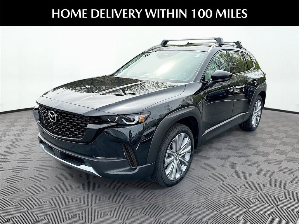 2026 Mazda Mazda CX-50 2.5 Turbo AWD in Jet Black Mica — front three-quarter view