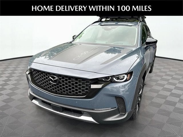 2026 Mazda Mazda CX-50 2.5 Turbo Meridian Edition AWD in Polymetal Gray Metallic — front three-quarter view