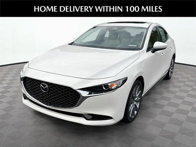 2026 Mazda Mazda3 Sedan 2.5 S Preferred in Snowflake White Pearl — front three-quarter view