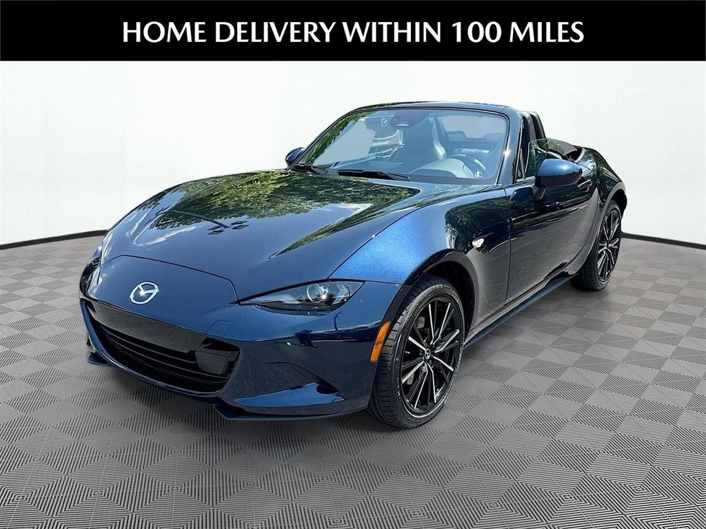 2026 Mazda Mazda MX-5 Miata Grand Touring in Deep Crystal Blue Mica — front three-quarter view