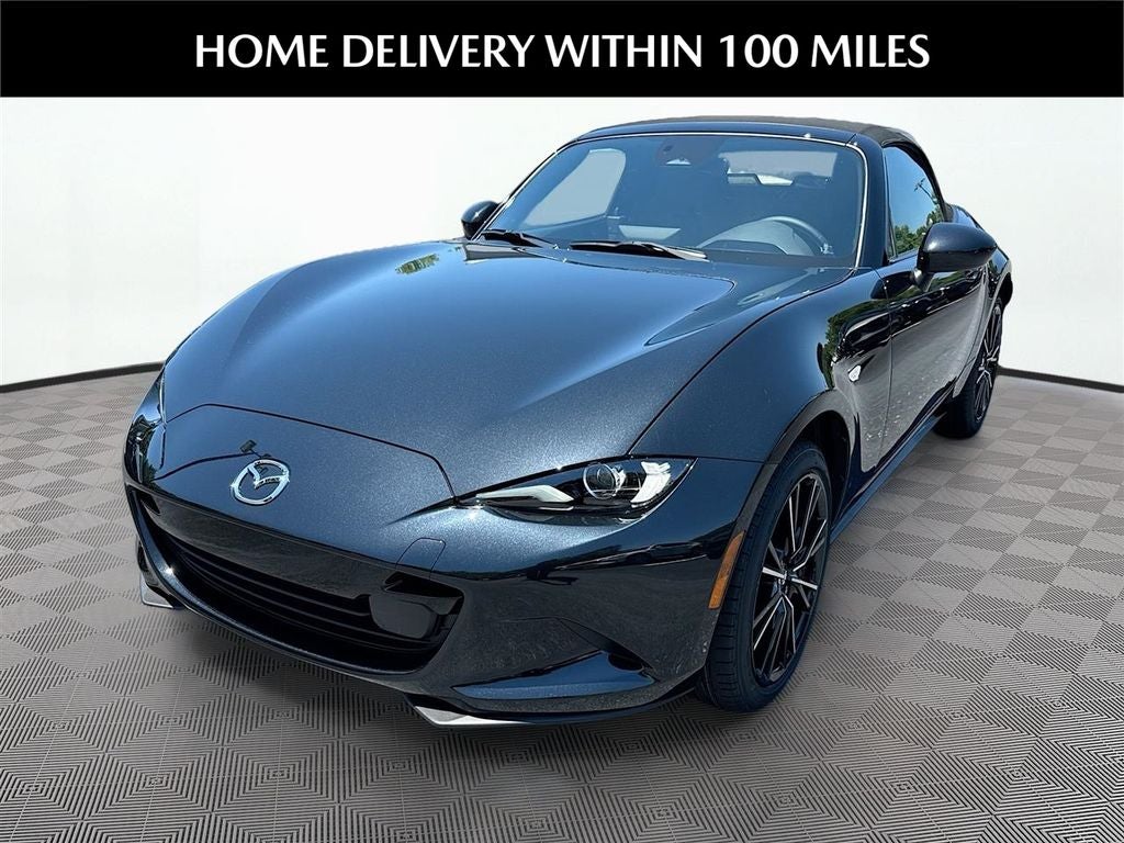 2026 Mazda Mazda MX-5 Miata Grand Touring in Jet Black Mica — front three-quarter view