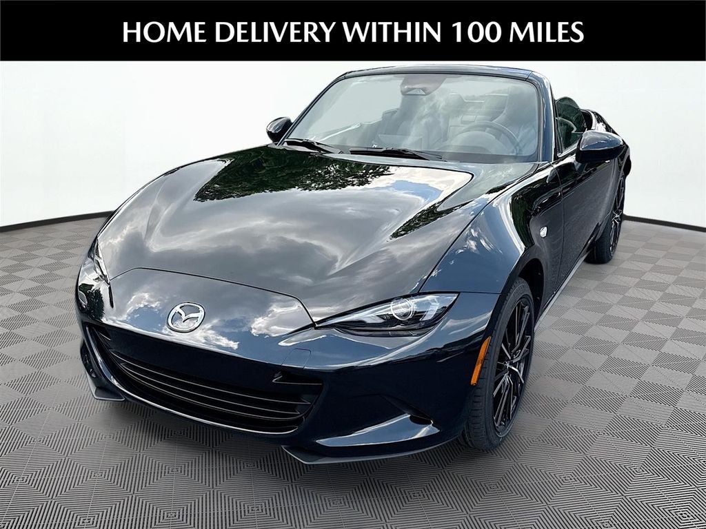 2026 Mazda Mazda MX-5 Miata Grand Touring in Jet Black Mica — front three-quarter view