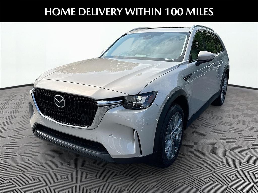 2026 Mazda Mazda CX-90 3.3 Turbo Preferred AWD in Platinum Quartz Metallic — front three-quarter view