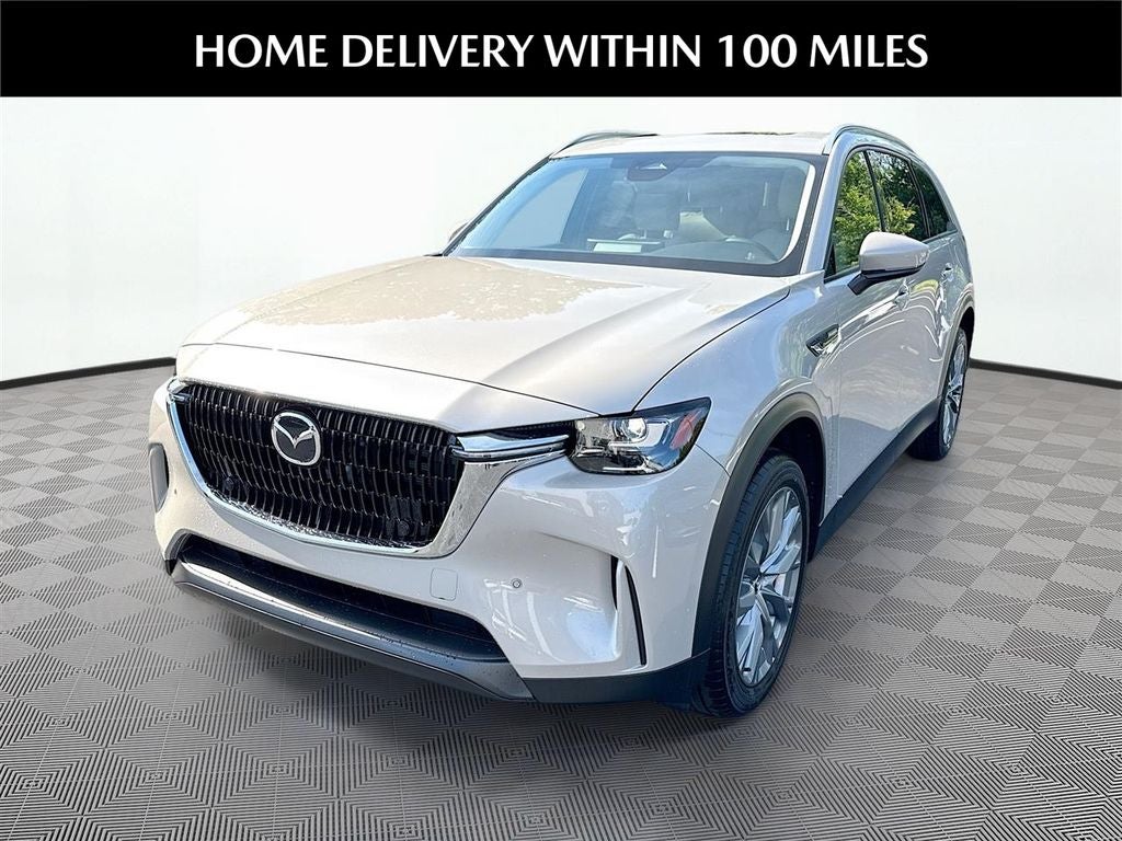 2026 Mazda Mazda CX-90 3.3 Turbo Preferred AWD in Platinum Quartz Metallic — front three-quarter view