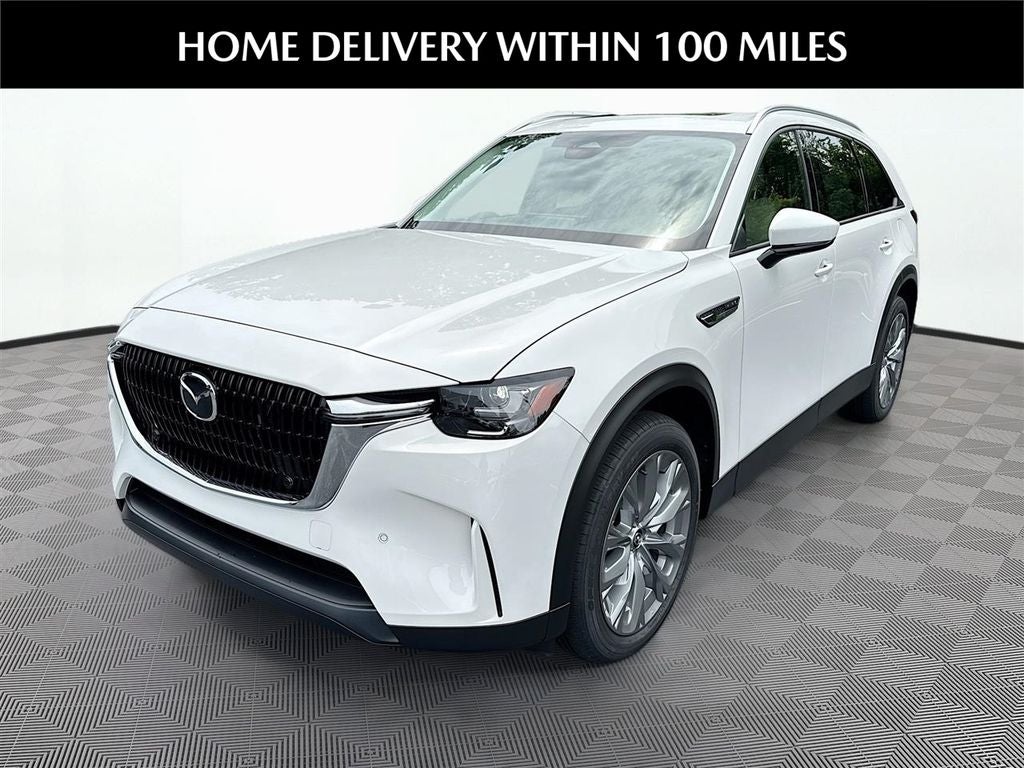 2026 Mazda Mazda CX-90 3.3 Turbo Preferred AWD in Rhodium White Premium — front three-quarter view