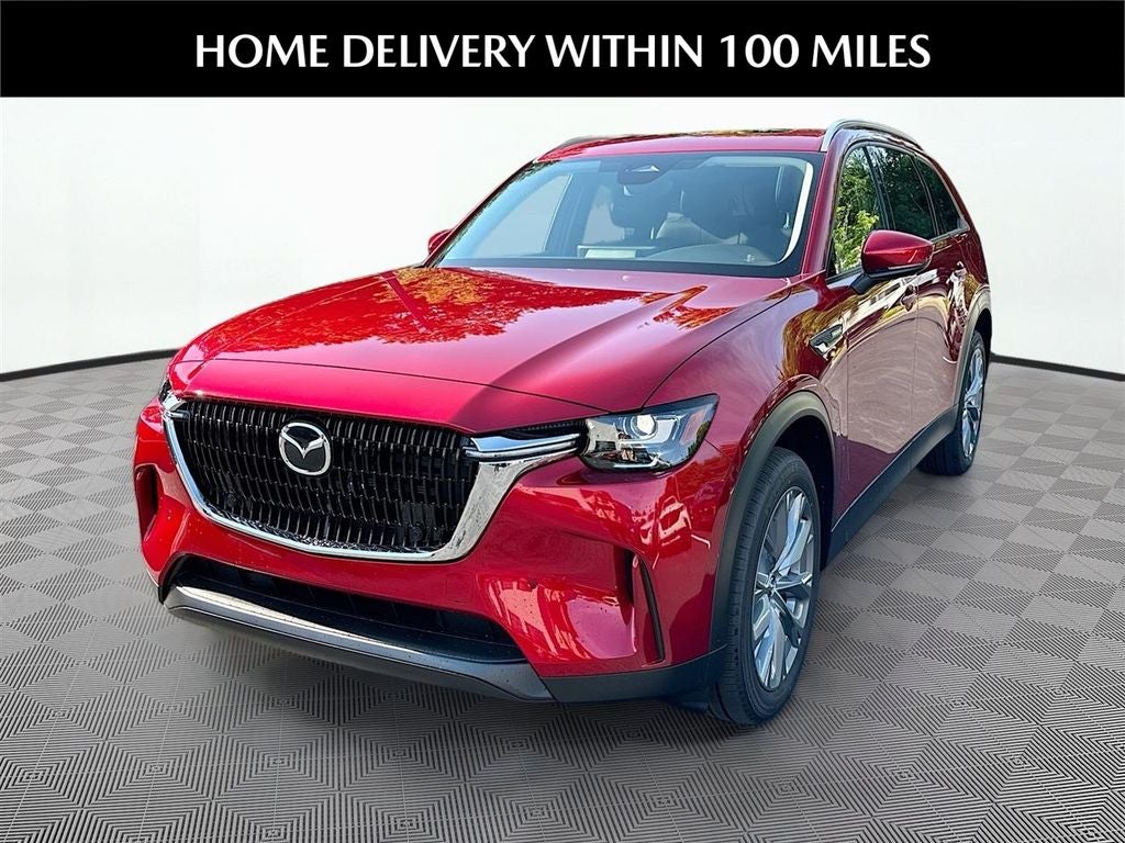 2026 Mazda Mazda CX-90 3.3 Turbo Preferred AWD in Soul Red Crystal Metallic — front three-quarter view