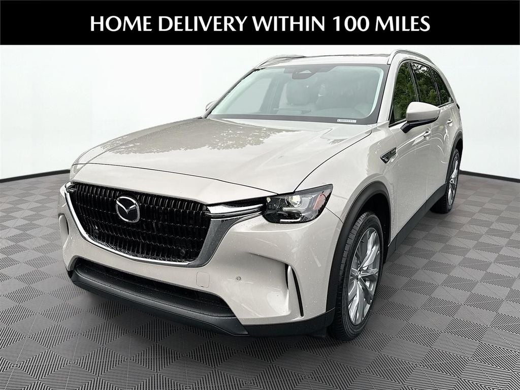 2026 Mazda Mazda CX-90 3.3 Turbo Preferred AWD in Platinum Quartz Metallic — front three-quarter view