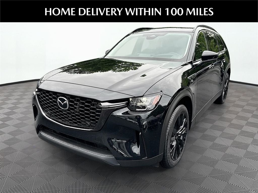 2026 Mazda Mazda CX-90 3.3 Turbo Premium Sport AWD in Jet Black Mica — front three-quarter view