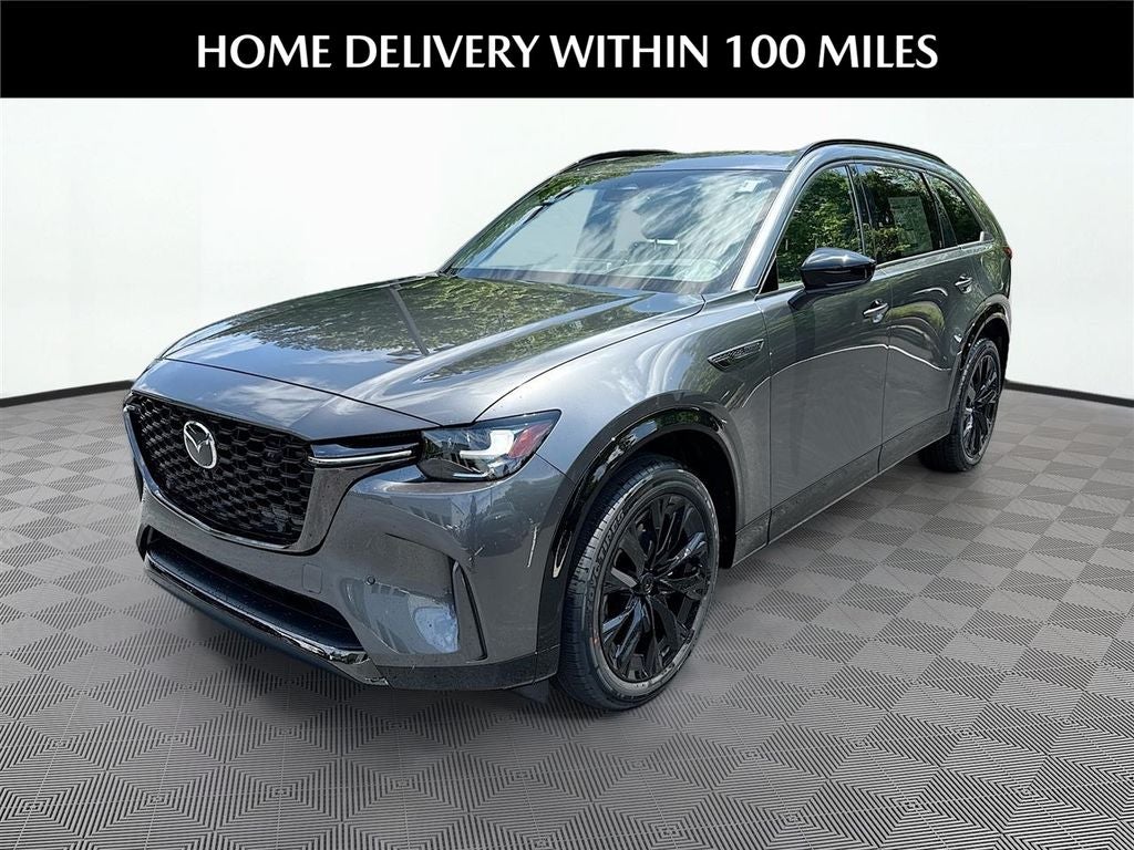 2026 Mazda Mazda CX-90 3.3 Turbo S Premium Sport AWD in Machine Gray Metallic — front three-quarter view