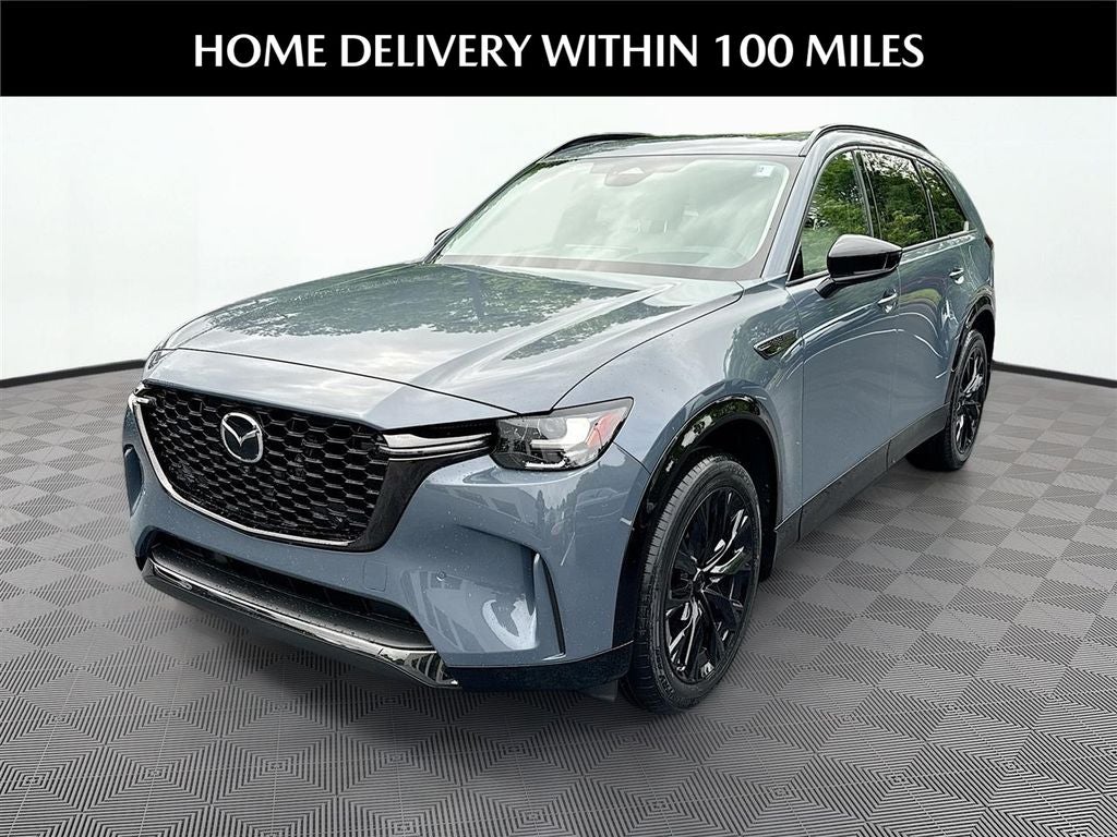 2026 Mazda Mazda CX-90 3.3 Turbo S Premium Sport AWD in Polymetal Gray Metallic — front three-quarter view