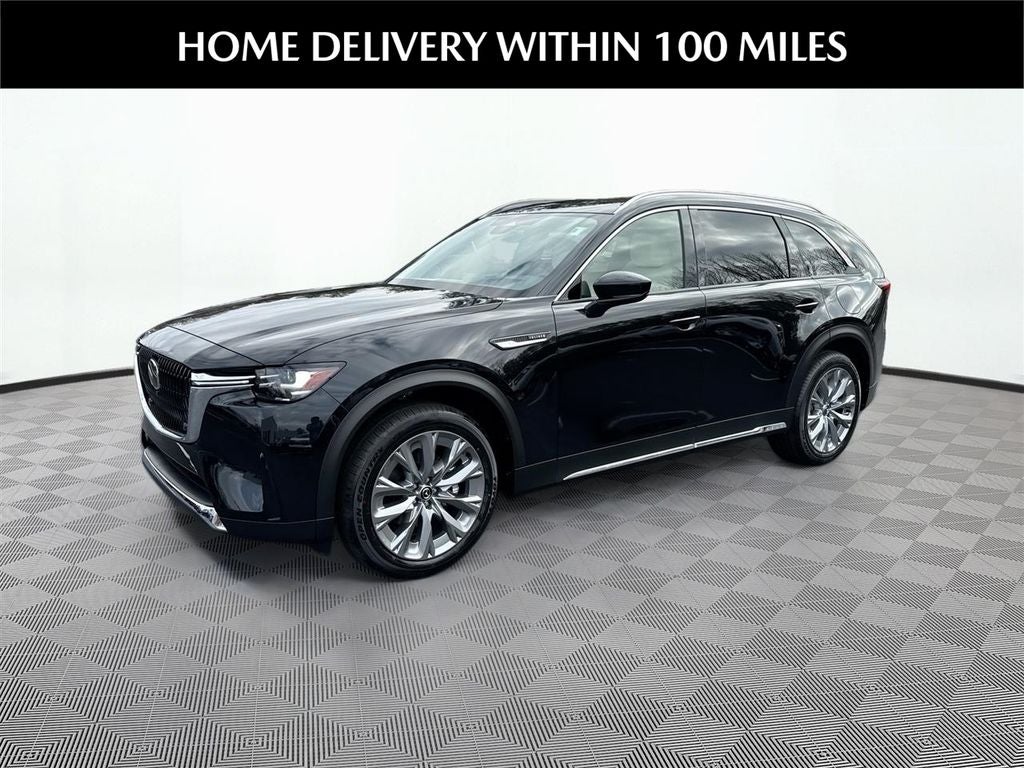 2026 Mazda Mazda CX-90 3.3 Turbo Premium Plus AWD in Jet Black Mica — front three-quarter view