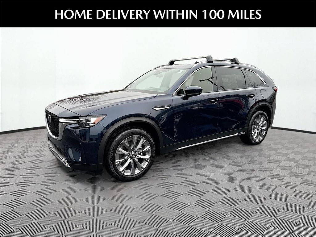 2026 Mazda Mazda CX-90 3.3 Turbo Premium Plus AWD in Deep Crystal Blue Mica — front three-quarter view