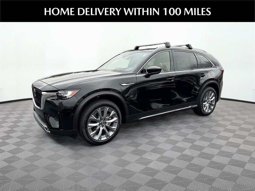 2026 Mazda Mazda CX-90 3.3 Turbo Premium Plus AWD in Jet Black Mica — front three-quarter view