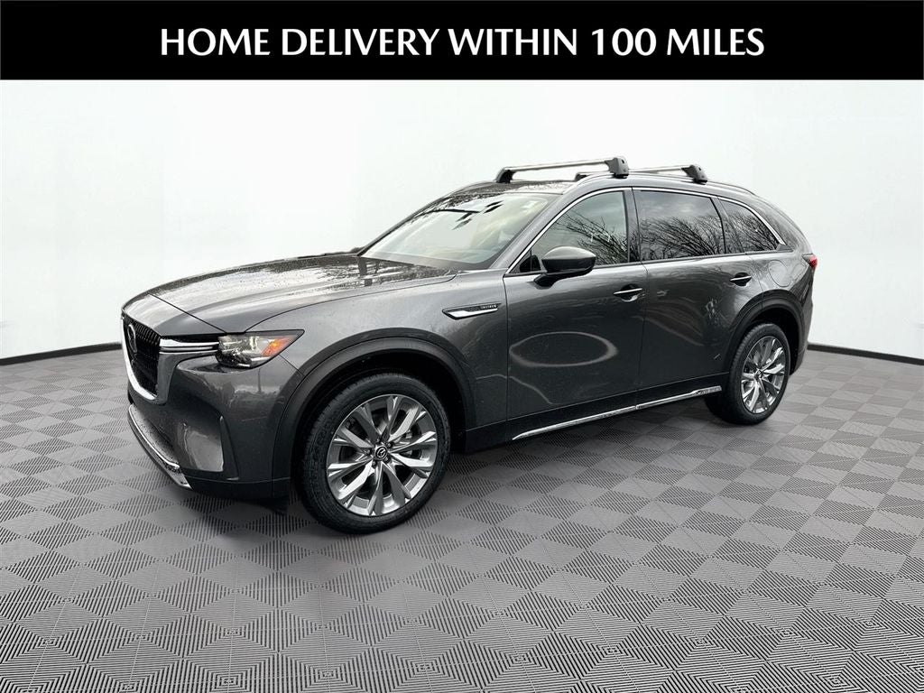 2026 Mazda Mazda CX-90 3.3 Turbo Premium Plus AWD in Machine Gray Metallic — front three-quarter view