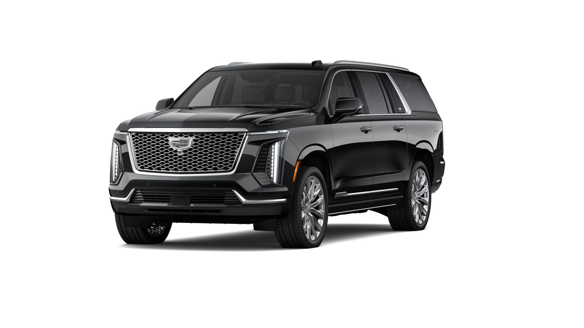 2026 Cadillac Escalade ESV Luxury in Black Raven — front three-quarter view