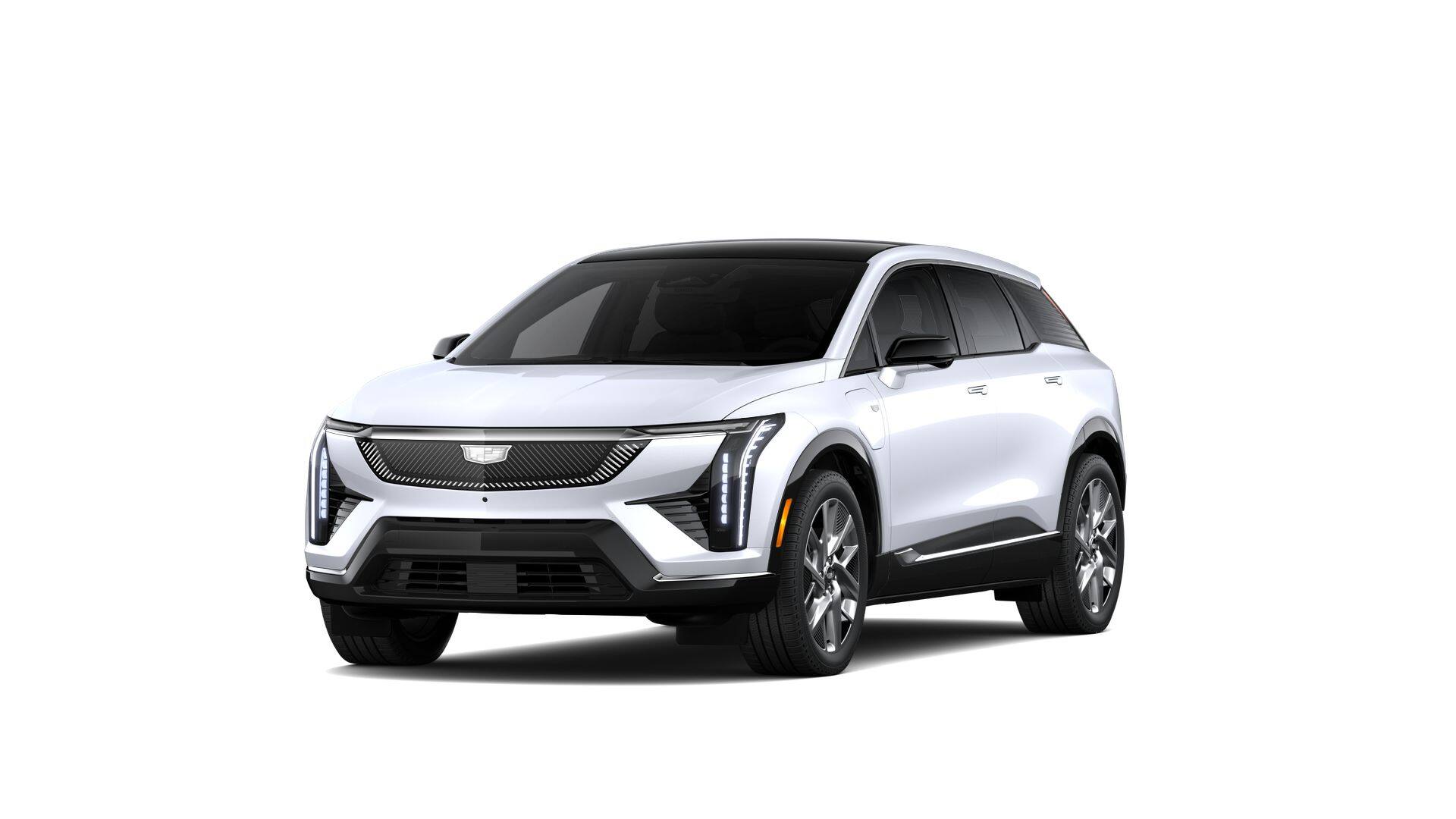 2027 Cadillac OPTIQ Luxury in Vibrant White Tricoat — front three-quarter view
