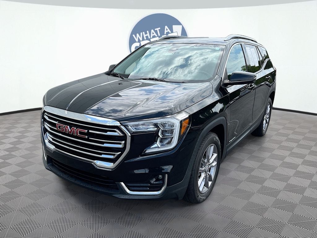 2022 GMC Terrain SLT in Ebony Twilight Metallic — front three-quarter view