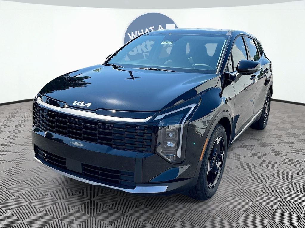 2026 Kia Sportage EX in Ebony Black — front three-quarter view