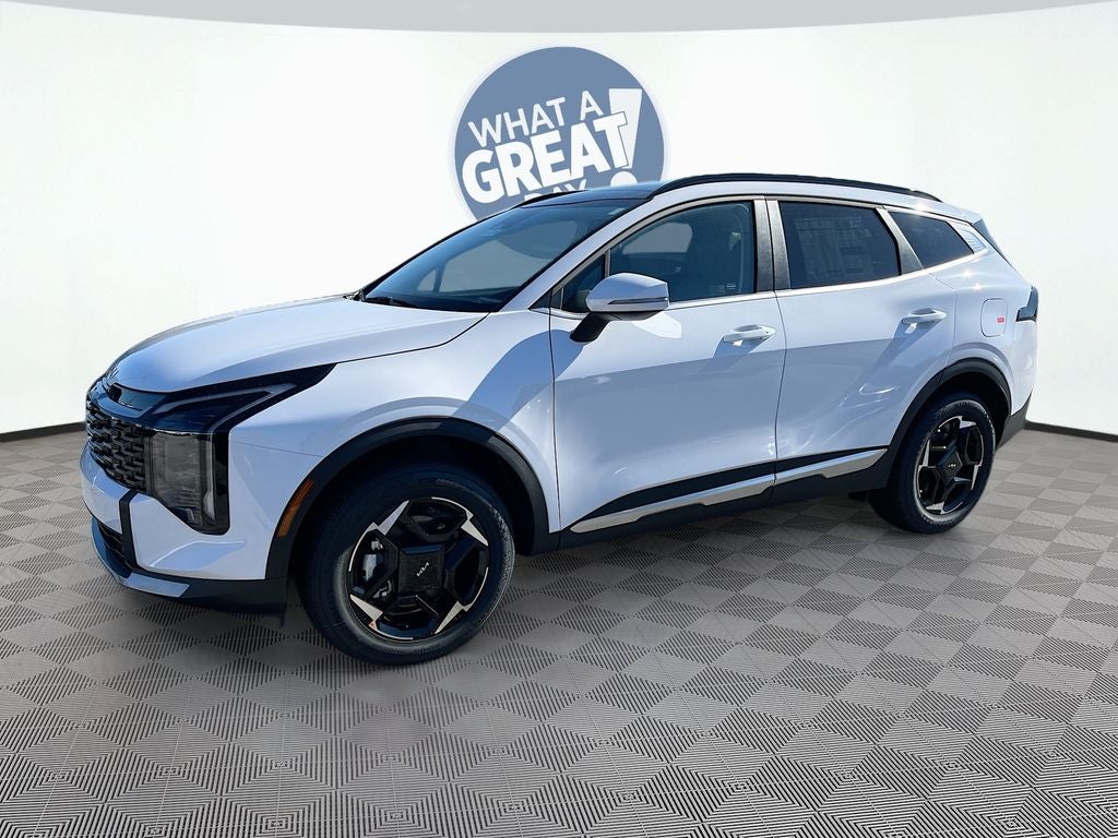 2026 Kia Sportage EX in Glacial White Pearl — front three-quarter view