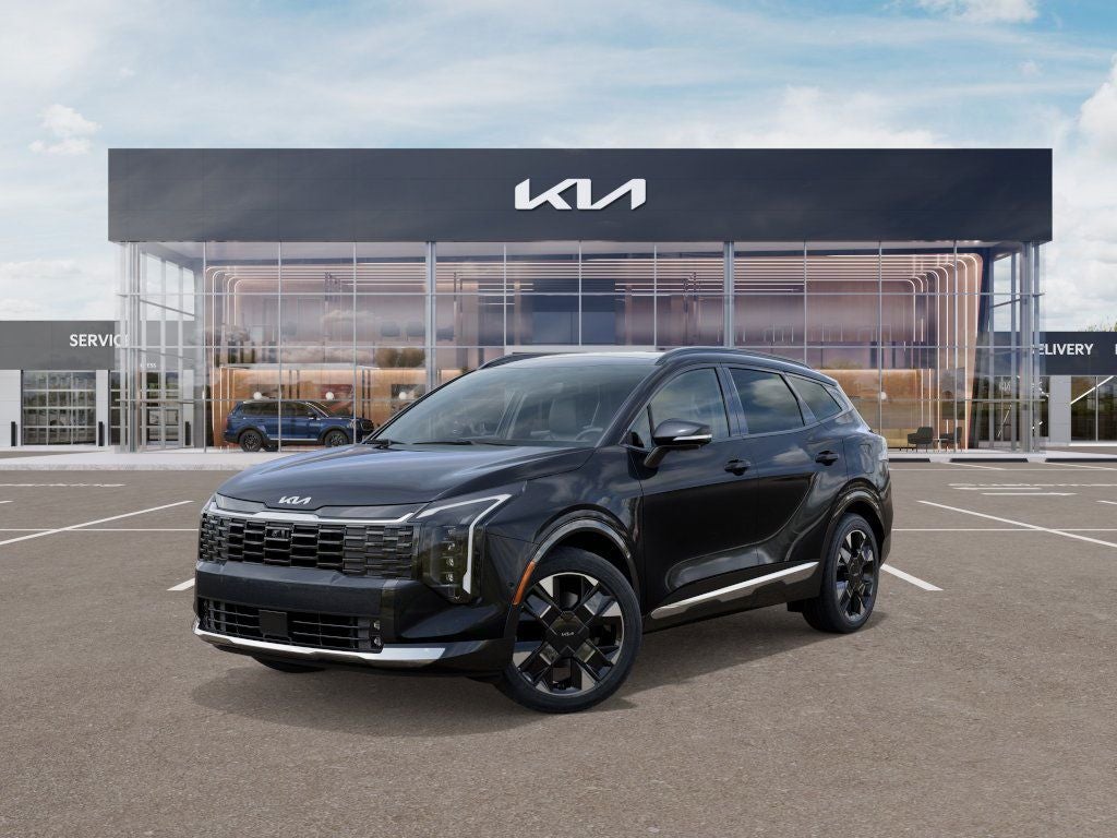 2026 Kia Sportage SX-Prestige in Panthera Metal Gray — front three-quarter view