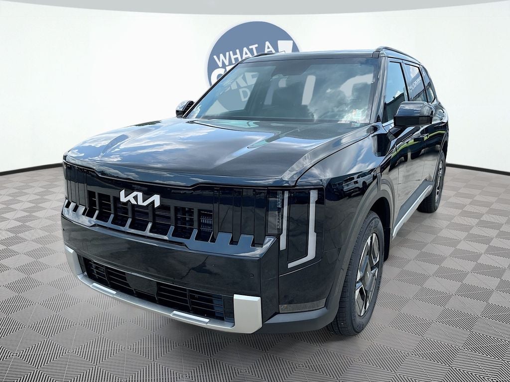 2027 Kia Telluride Hybrid EX in Ebony Black — front three-quarter view