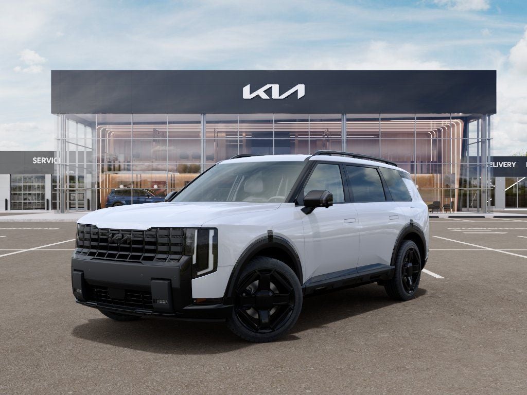 2027 Kia Telluride X-Line SX-Prestige in Glacial White Pearl — front three-quarter view