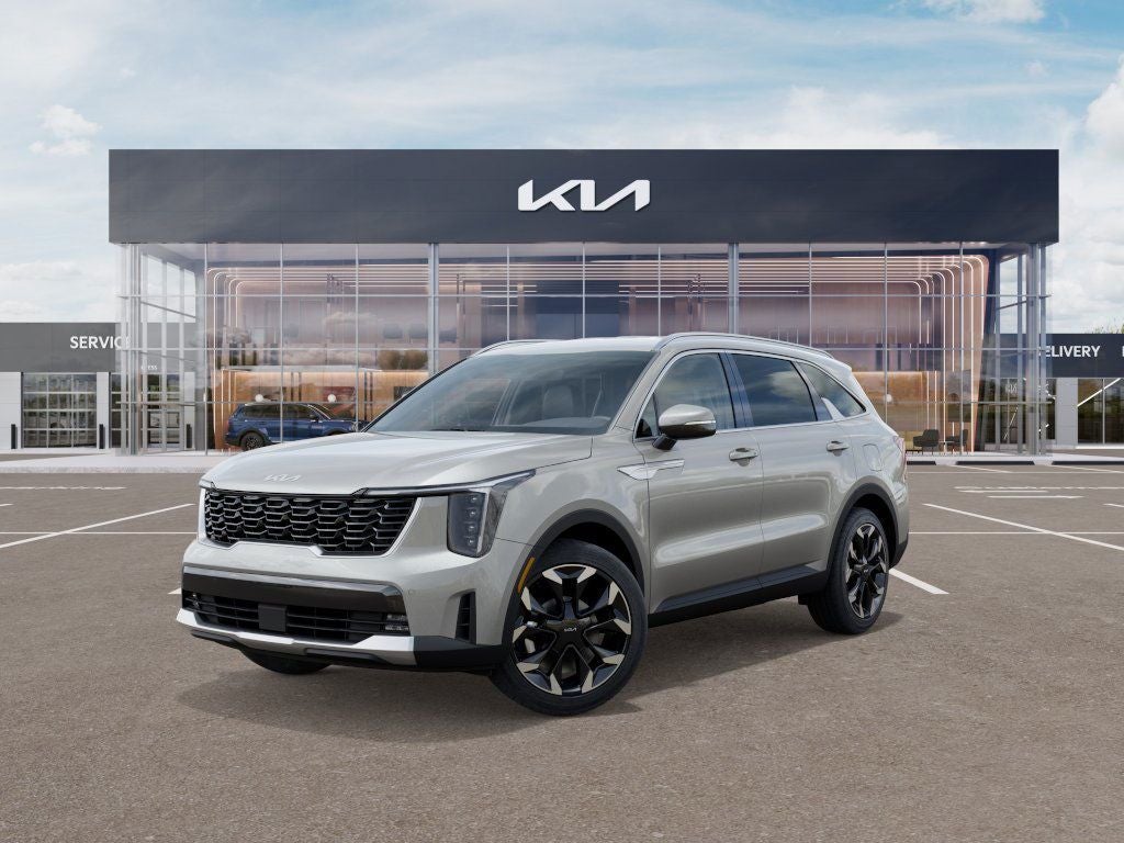 2026 Kia Sorento EX in Ivory Silver — front three-quarter view