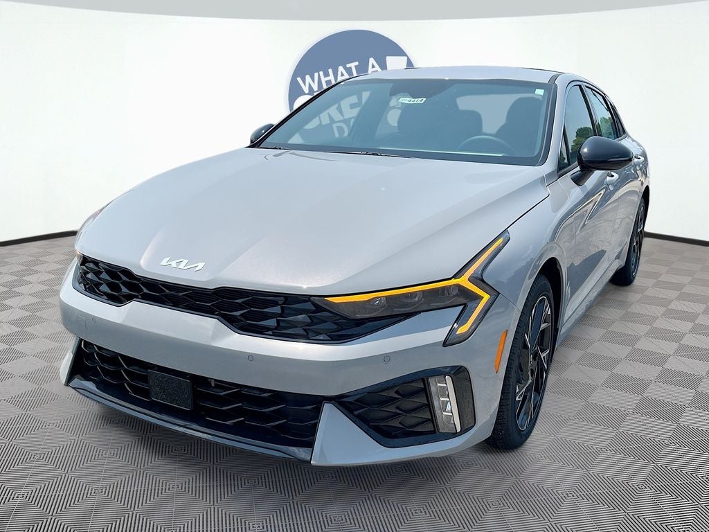 2026 Kia K5 GT-Line in Wolf Gray — front three-quarter view