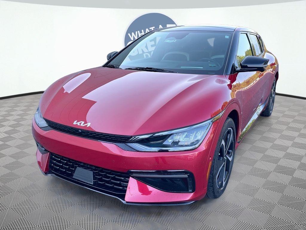 2024 Kia EV6 GT-Line in Runway Red — front three-quarter view